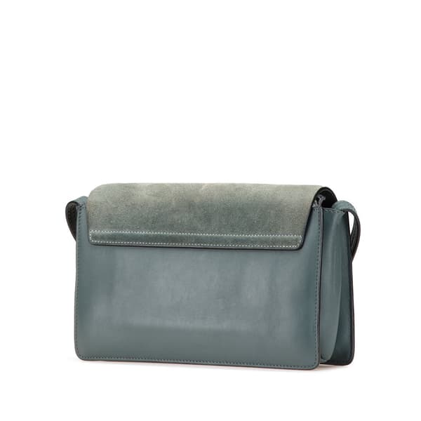 Pre-owned Chloé Small Suede and Calfskin Faye Crossbody Blue