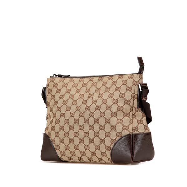 Pre-owned Gucci GG Canvas Crossbody Brown