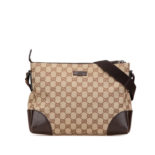 Pre-owned Gucci GG Canvas Crossbody Brown