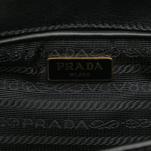 Pre-owned Prada Saffiano Envelope Chain Crossbody Black