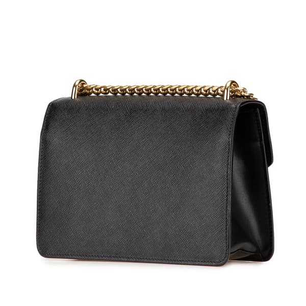 Pre-owned Prada Saffiano Envelope Chain Crossbody Black