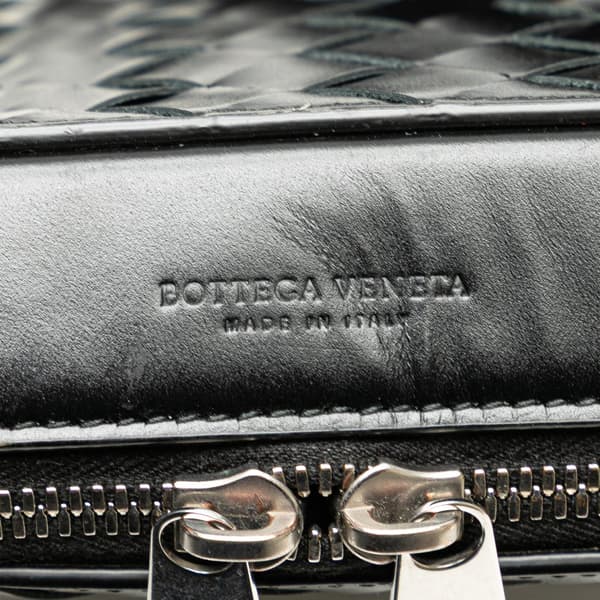 Pre-owned Bottega Veneta Nappa Intrecciato Zip Around Crossbody Black