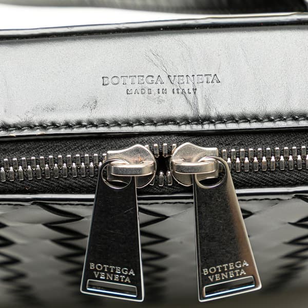 Pre-owned Bottega Veneta Nappa Intrecciato Zip Around Crossbody Black