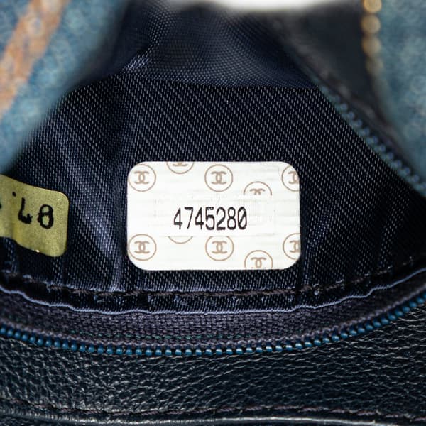 Pre-owned Chanel CC Quilted Denim Turnlock Camera Bag Blue