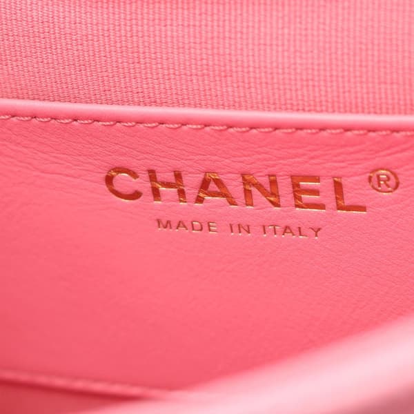 Pre-owned Chanel Small CC Quilted Caviar Chain Flap Pink