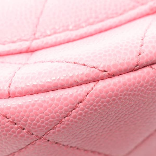 Pre-owned Chanel Small CC Quilted Caviar Chain Flap Pink
