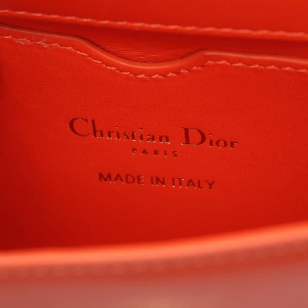Pre-owned Dior Micro Smooth Calfskin 30 Montaigne Flap Orange