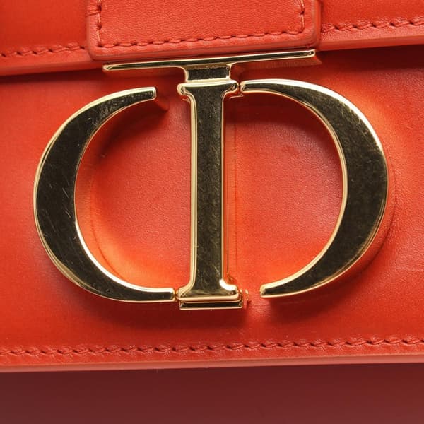 Pre-owned Dior Micro Smooth Calfskin 30 Montaigne Flap Orange