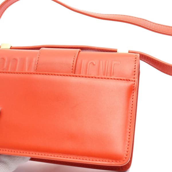 Pre-owned Dior Micro Smooth Calfskin 30 Montaigne Flap Orange