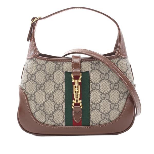 Pre-owned Gucci Mini GG Supreme Jackie 1961 Crossbody Brown