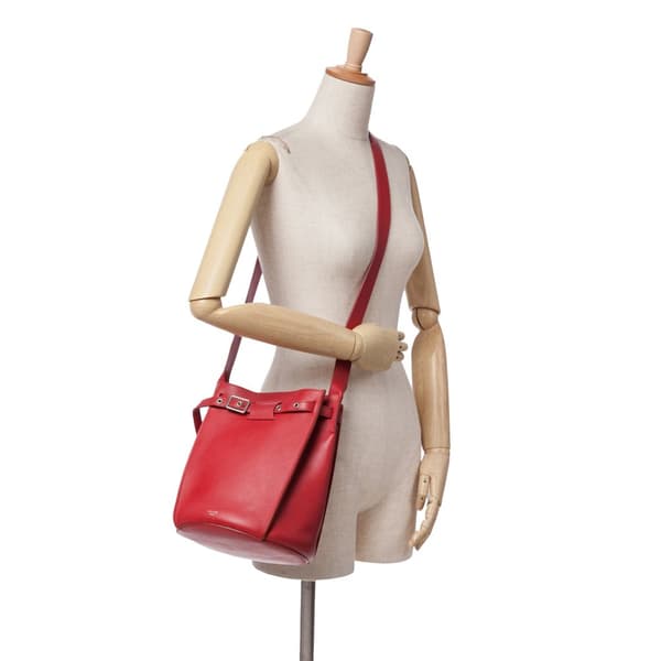 Pre-owned Celine Leather Big Bag Bucket Crossbody Red