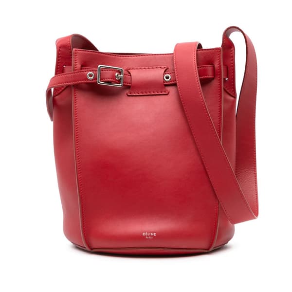 Pre-owned Celine Leather Big Bag Bucket Crossbody Red