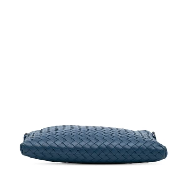 Pre-owned Bottega Veneta Nappa Intrecciato Crossbody Blue