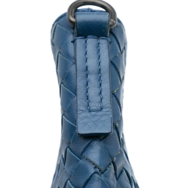 Pre-owned Bottega Veneta Nappa Intrecciato Crossbody Blue
