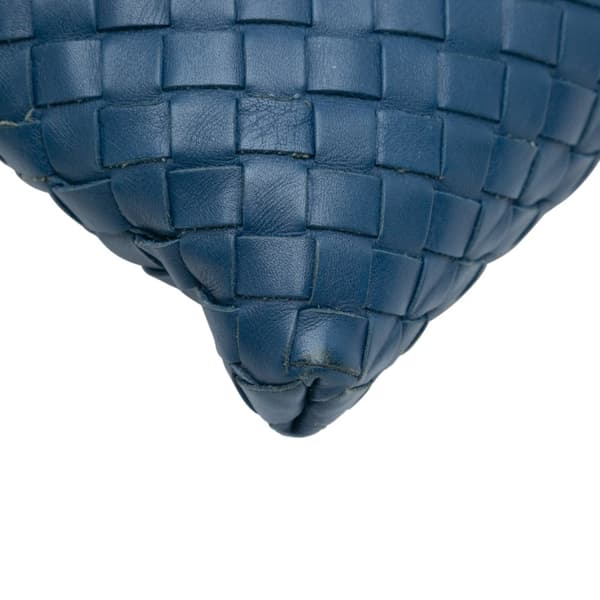Pre-owned Bottega Veneta Nappa Intrecciato Crossbody Blue