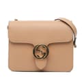 Miniatyrbild 1 av 10: Pre-owned Gucci Small Dollar Calfskin Interlocking G Crossbody Brown