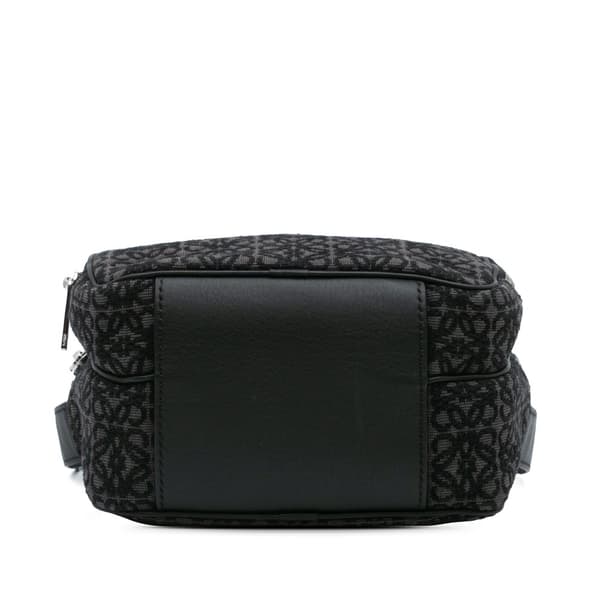 Pre-owned LOEWE Mini Anagram Canvas Camera Bag Black