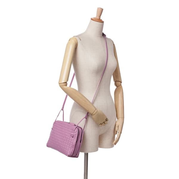 Pre-owned Bottega Veneta Medium Nappa Intrecciato Nodini Crossbody Purple