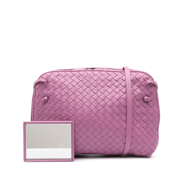 Pre-owned Bottega Veneta Medium Nappa Intrecciato Nodini Crossbody Purple
