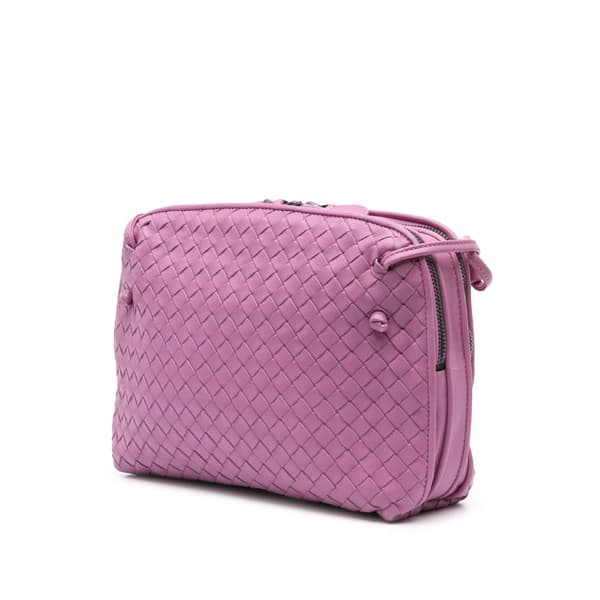 Pre-owned Bottega Veneta Medium Nappa Intrecciato Nodini Crossbody Purple