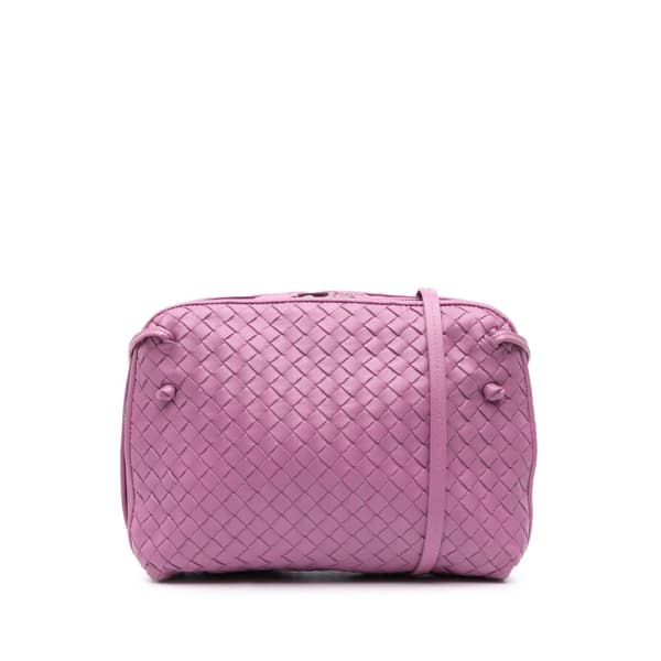 Pre-owned Bottega Veneta Medium Nappa Intrecciato Nodini Crossbody Purple