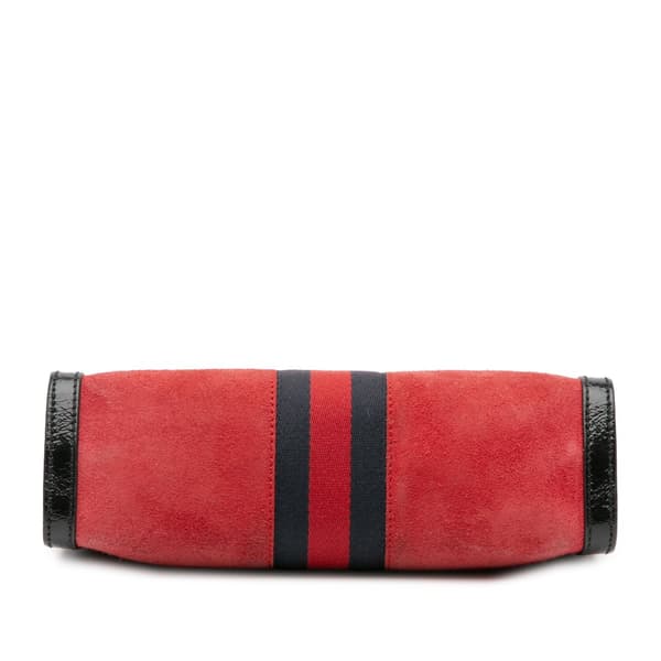 Pre-owned Gucci Small Suede Ophidia Chain Crossbody Red