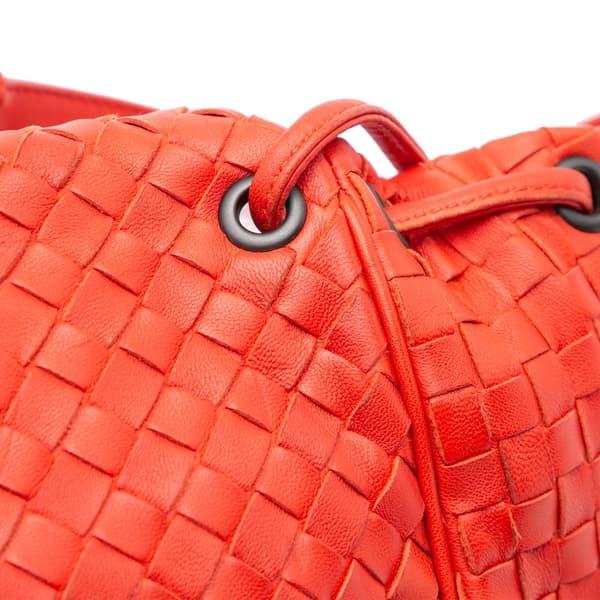 Pre-owned Bottega Veneta Nappa Intrecciato Flap Crossbody Red