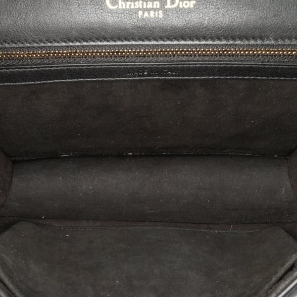 Pre-owned Dior Medium Studded Lambskin Diorama Flap Black