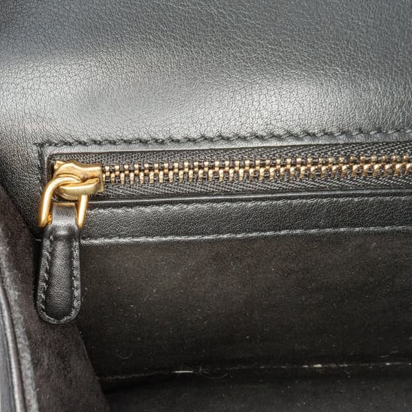 Pre-owned Dior Medium Studded Lambskin Diorama Flap Black