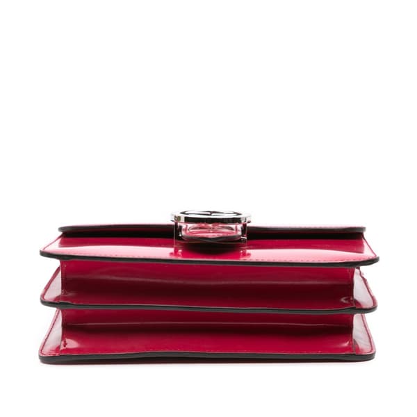 Pre-owned Gucci Small Polished Calfskin Interlocking G Dollar Crossbody Red