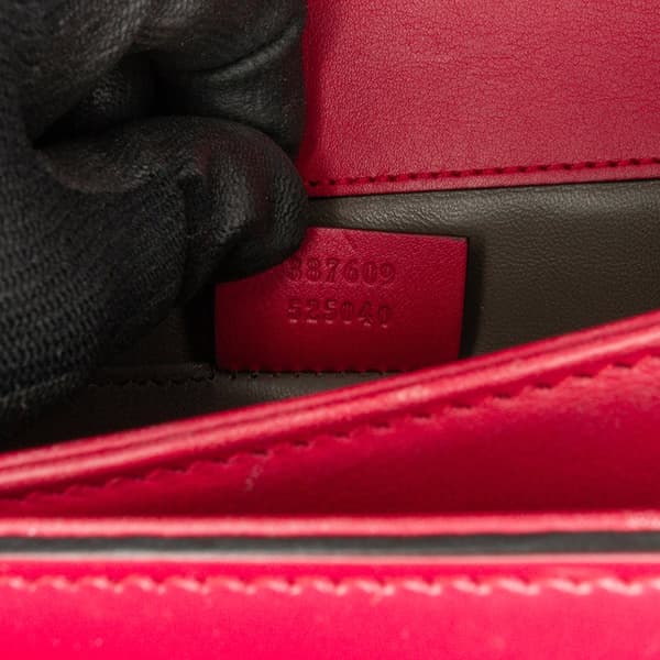 Pre-owned Gucci Small Polished Calfskin Interlocking G Dollar Crossbody Red