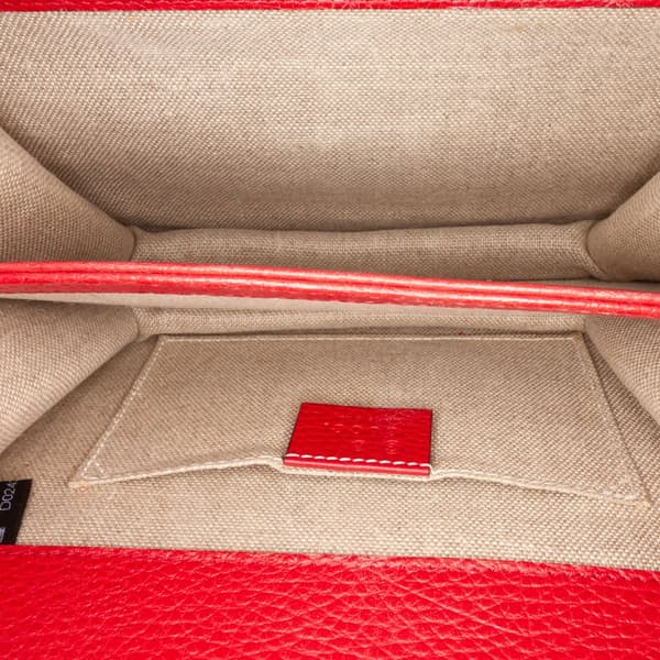 Pre-owned Gucci Small Dollar Calfskin Interlocking G Crossbody Red