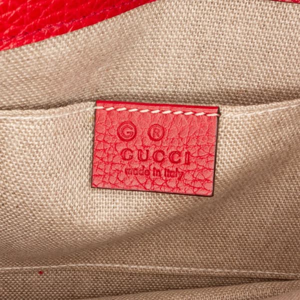 Pre-owned Gucci Small Dollar Calfskin Interlocking G Crossbody Red