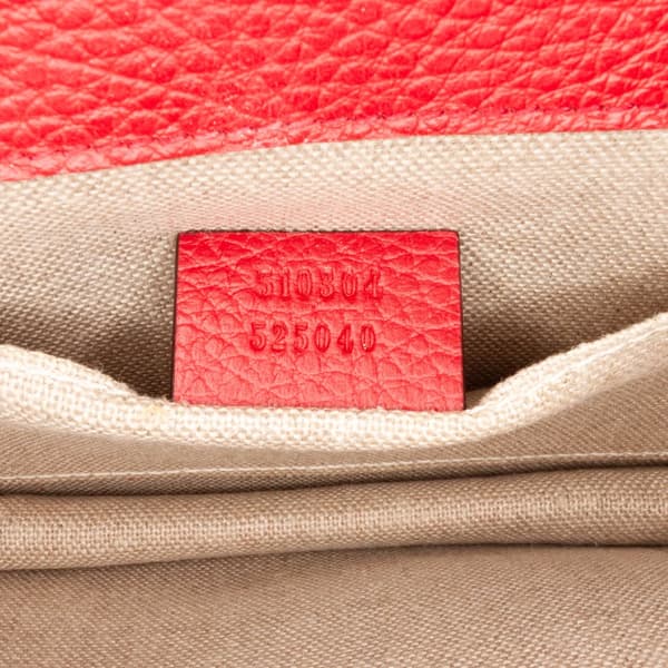 Pre-owned Gucci Small Dollar Calfskin Interlocking G Crossbody Red