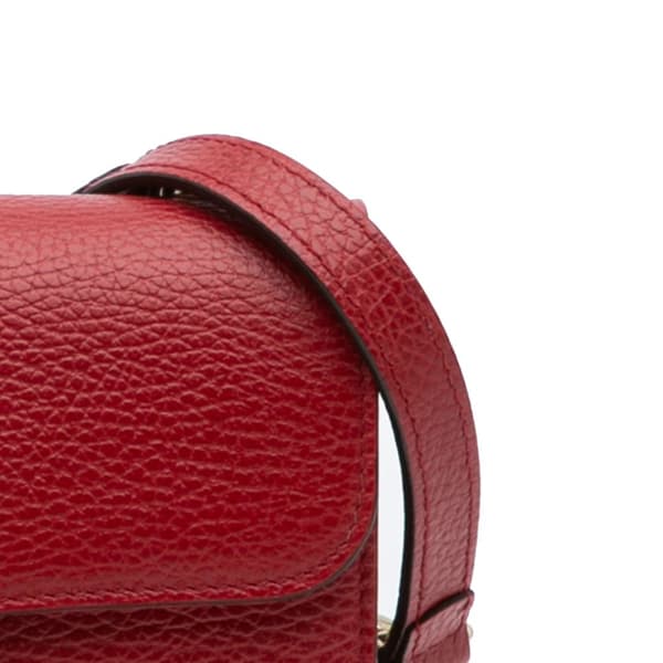 Pre-owned Gucci Small Dollar Calfskin Interlocking G Crossbody Red