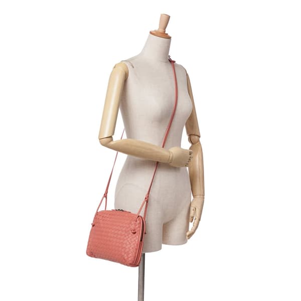 Pre-owned Bottega Veneta Medium Nappa Intrecciato Nodini Crossbody Pink