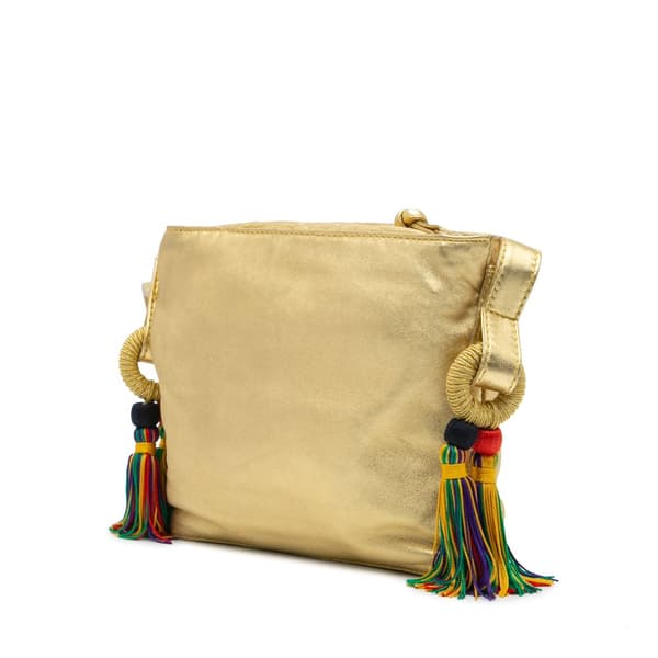 Pre-owned LOEWE Nappa Flamenco Tassel Crossbody Gold