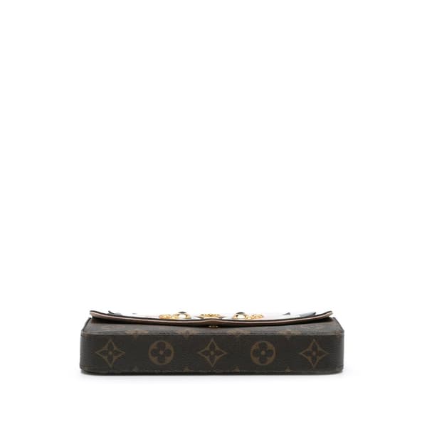 Pre-owned Louis Vuitton Monogram Lovely Birds Pochette Felicie Brown