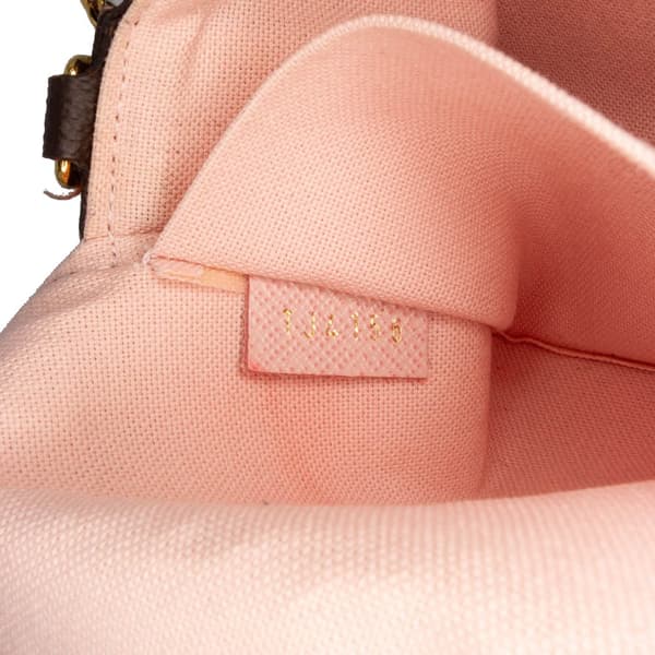 Pre-owned Louis Vuitton Monogram Lovely Birds Pochette Felicie Brown