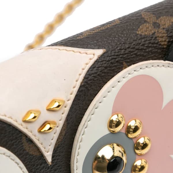 Pre-owned Louis Vuitton Monogram Lovely Birds Pochette Felicie Brown