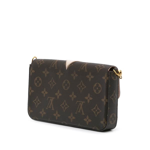 Pre-owned Louis Vuitton Monogram Lovely Birds Pochette Felicie Brown