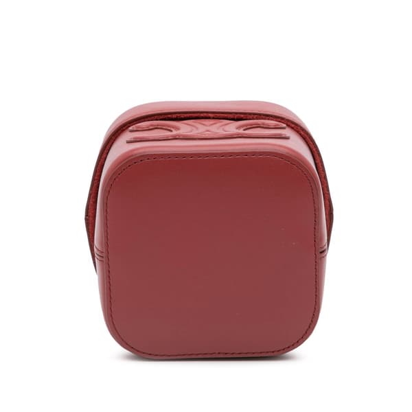 Pre-owned Celine Small Calfskin Cuir Triomphe Box Bag Red