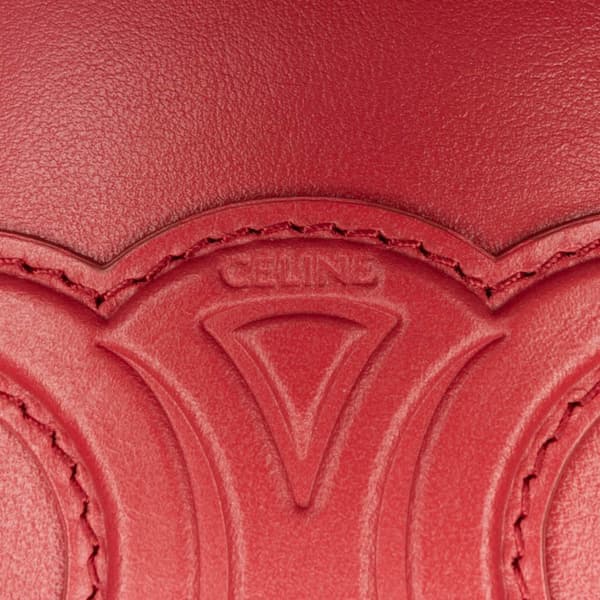 Pre-owned Celine Small Calfskin Cuir Triomphe Box Bag Red