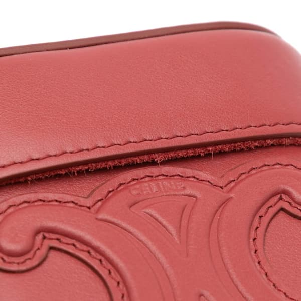 Pre-owned Celine Small Calfskin Cuir Triomphe Box Bag Red