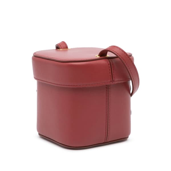 Pre-owned Celine Small Calfskin Cuir Triomphe Box Bag Red