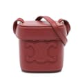 Miniatyrbild 1 av 10: Pre-owned Celine Small Calfskin Cuir Triomphe Box Bag Red