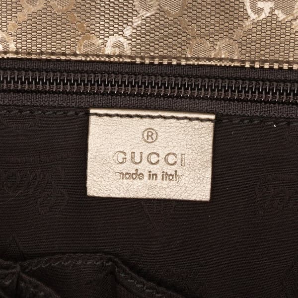 Pre-owned Gucci GG Imprime Crossbody Silver