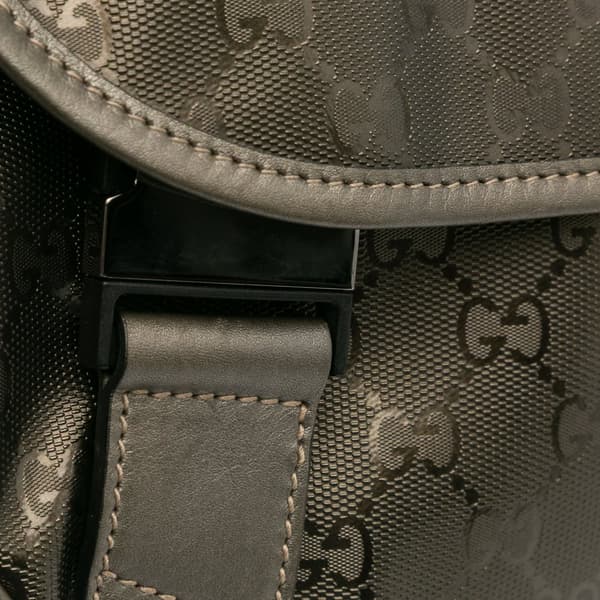 Pre-owned Gucci GG Imprime Crossbody Silver