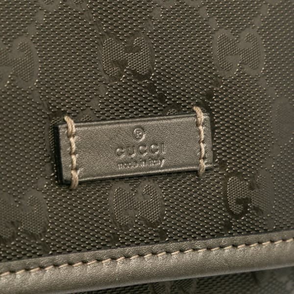 Pre-owned Gucci GG Imprime Crossbody Silver