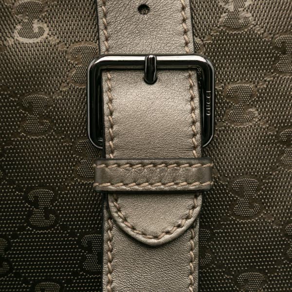Pre-owned Gucci GG Imprime Crossbody Silver